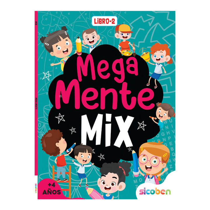 Libro Mega Mente Mix: actividades y ejercicios para desarrollar el pensamiento lógico y la concentración.