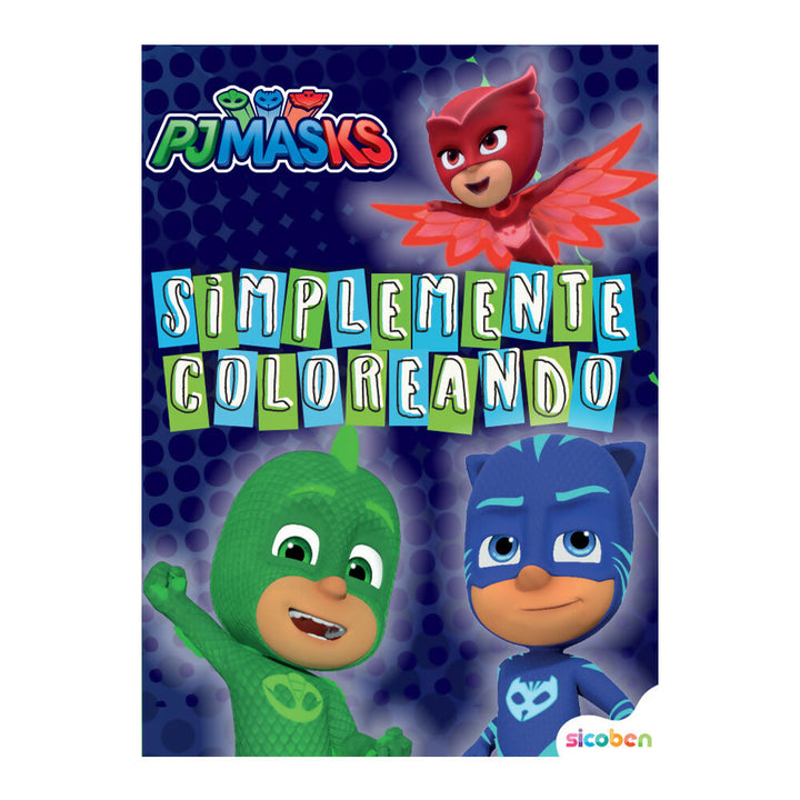 “Libro Simplemente Coloreando - PJ Masks. Fomenta la creatividad y habilidades motoras finas en niños con sus héroes favoritos.