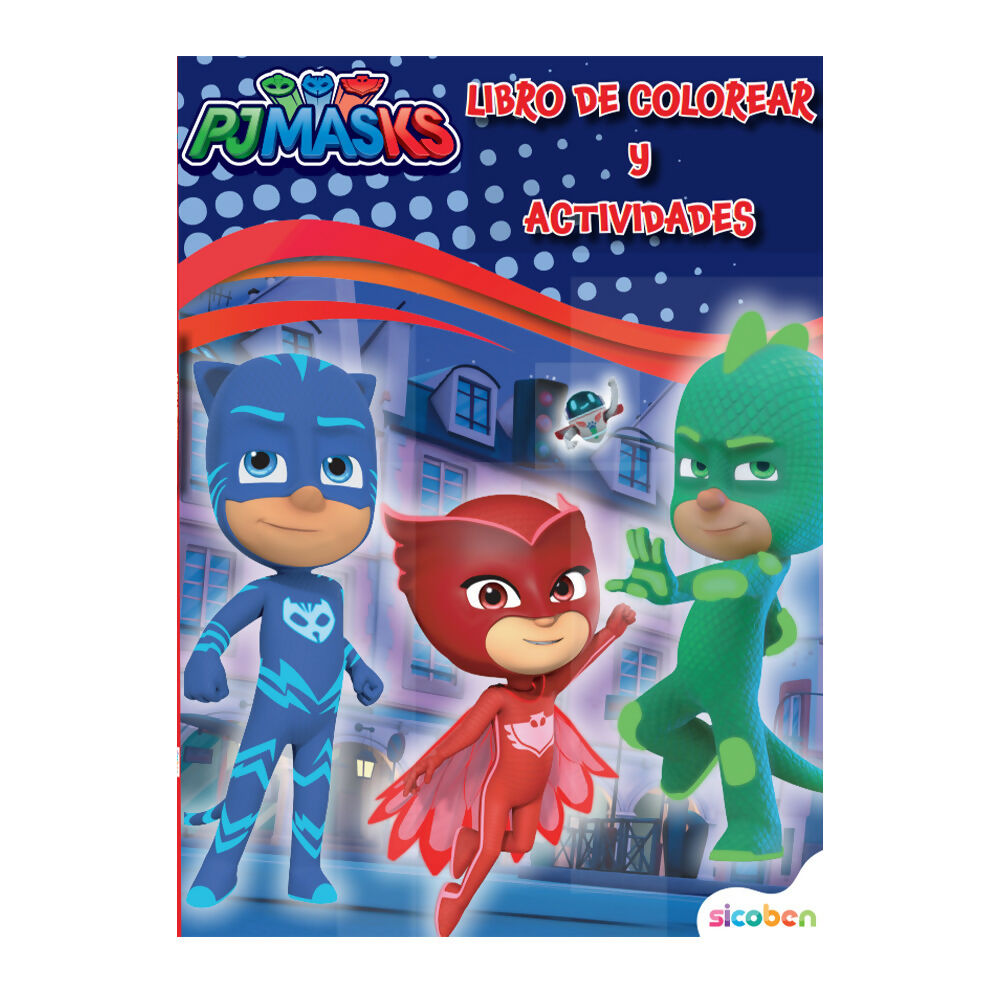 Libro de actividades PjMasks para niños, ideal para fomentar la creatividad y el juego.