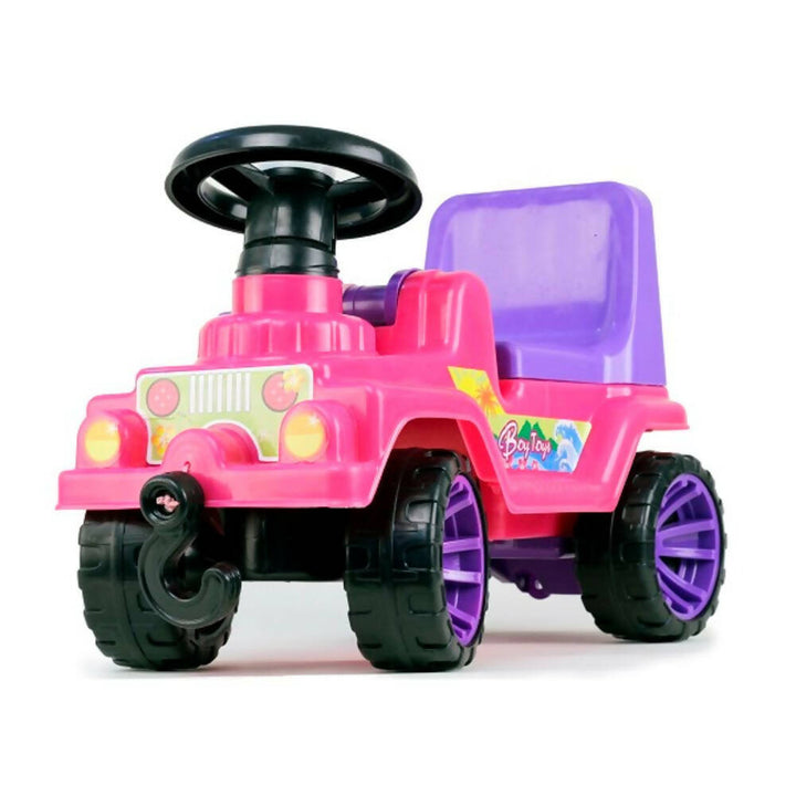 Jeep Montable Niña Boy Toys, vehículo todo terreno, colores llamativos, ideal para aventuras al aire libre.